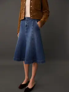 MANGO Pure Cotton Denim Skirt