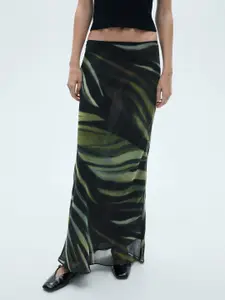 MANGO Printed Maxi Straight Skirt