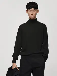 MANGO MAN Turtle Neck Pure Wool Pullover
