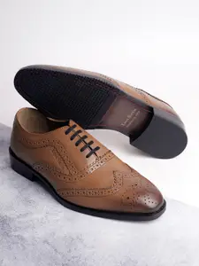 LOUIS STITCH Men Egyptian Crust Leather Lace-Up Brogue Shoes