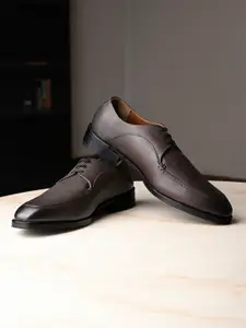 LOUIS STITCH Men Egyptian Crust Leather Lace-Up Derby Shoes