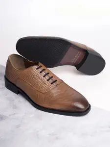 LOUIS STITCH Men Egyptian Crust Leather Lace-Up Derby Shoes