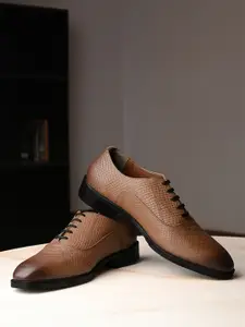 LOUIS STITCH Men Egyptian Crust Leather Lace-Up Derby Shoes