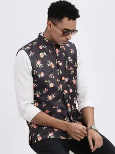 SHOWOFF Men Floral Printed Woven Nehru Jackets