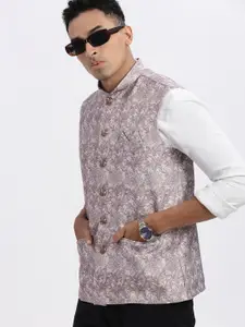 SHOWOFF Men Floral Printed Nehru Jackets