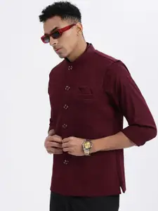 SHOWOFF Men Woven Nehru Jackets