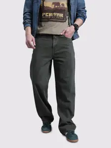 The Roadster Life Co. Men Mid-Rise Pure Cotton Wide Leg Jeans