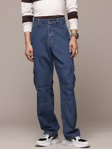 The Roadster Lifestyle Co. Men Straight Fit Light Fade Cargo Style Jeans