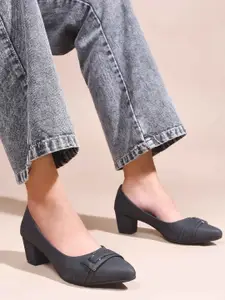 SHUZ TOUCH Women Block Heels Pumps with Buckles