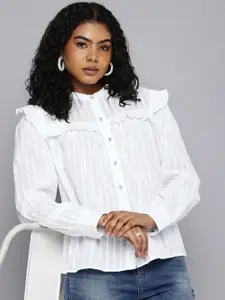 Levis Textured Band Collar Pure Cotton Casual Shirt