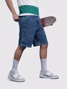 The Roadster Life Co. Men Washed Relaxed Fit Denim Shorts