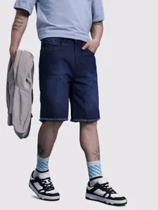 The Roadster Life Co. Men Relaxed Frayed Denim Shorts