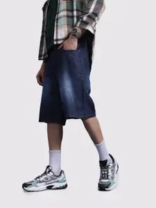 The Roadster Life Co. Men Washed Relaxed Fit Denim Shorts