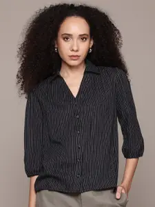 The Roadster Lifestyle Co. Women Striped Pure Cotton Casual Shirt