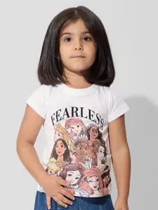The Souled Store Girls Disney Graphic Printed Round Neck Cotton T-shirt
