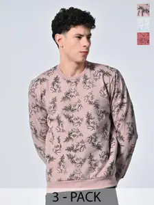 BAESD Men Pack Of Three Printed Pullover Full Sleeve Sweatshirts