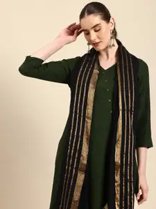 ASVA Women Woven Striped Scarf