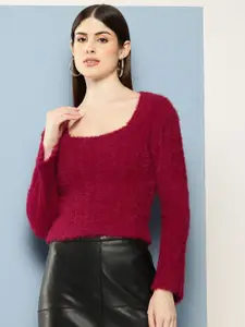 Chemistry Boucle Woollen Pullover with Fuzzy Detail