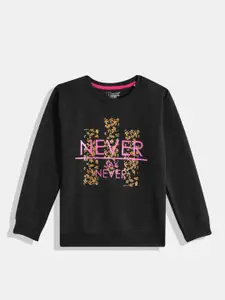Eteenz Girls Typography Printed Sweatshirt