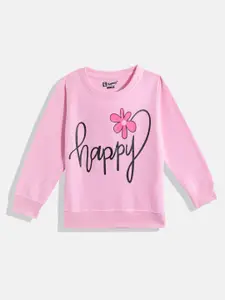 Eteenz Girls Typography Printed Sweatshirt