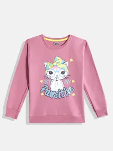 Eteenz Girls Graphic Print Sweatshirt