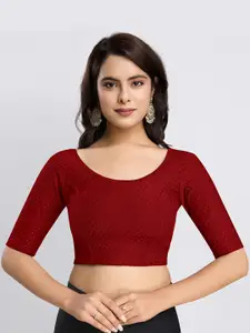 Trendmalls Woven Design Stitched Saree Blouse