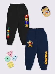 YK X Minute Mirth Boys Pack of 2 Garfield Printed Pure Cotton Joggers