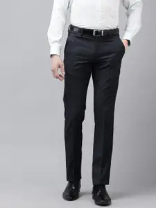 Van Heusen Men Textured Slim Fit Formal Trousers