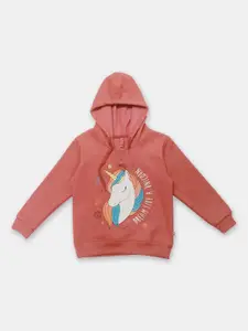 Here&Now X Game Begins Girls Printed Hooded Cotton Sweatshirt