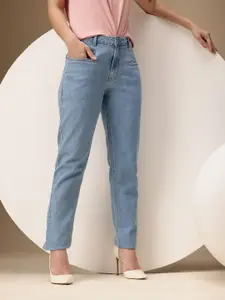 Chemistry Women Boyfriend Fit High-Rise Light Fade Stretchable Jeans