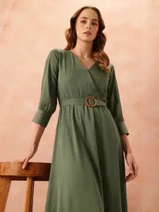 all about you Wrap Style Dress Comes With a Belt