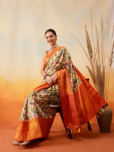Silk Land Floral Printed Art Silk Ready to Wear Saree
