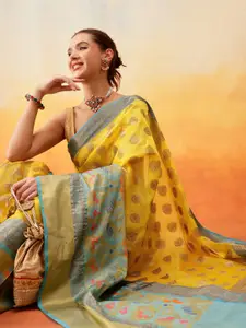 Silk Land Woven Design Zari Ready to Wear Banarasi Saree