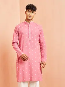 VASTRAMAY Geometric Printed Cotton Straight Kurta