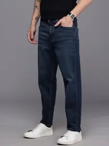 Louis Philippe Jeans Men Loose Crop Low-Rise Light Fade Stretchable Jeans