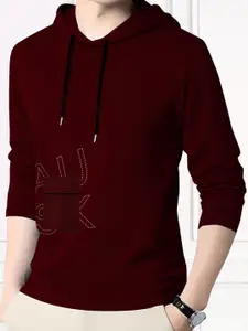 AUSK Men Printed Hooded T-shirt