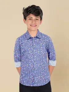 Allen Solly Junior Boys Cutaway Collar Geometric Printed Cotton Slim Fit Casual Shirt