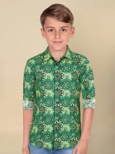 Allen Solly Junior Boys Spread Collar Floral Printed Cotton Slim Fit Casual Shirt