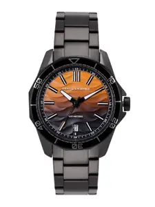 Armani Exchange Men Dual Toned Patterned Dial Analogue Watch AX1964I