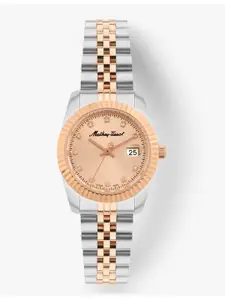 Mathey-Tissot Women Swiss Made Quartz Pink Dial Watch - D810RSAL