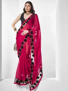 Mitera Embroidered Pure Chiffon Saree
