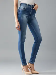 DOLCE CRUDO Women Skinny Fit High-Rise Stretchable Jeans