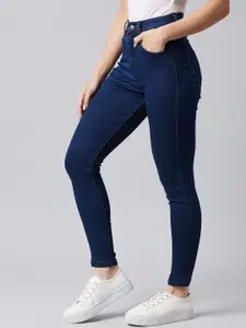 DOLCE CRUDO Women Skinny Fit High-Rise Stretchable Cotton Jeans