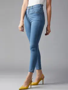 DOLCE CRUDO Women Skinny Fit High-Rise Light Fade Stretchable Jeans