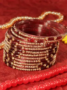 LAVAZZA Set Of 12 CZ-Studded Glass Bangles