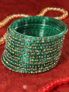 LAVAZZA Set Of 12 CZ-Studded Glass Bangles