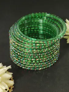 LAVAZZA Set Of 12 CZ-Studded Glass Bangles
