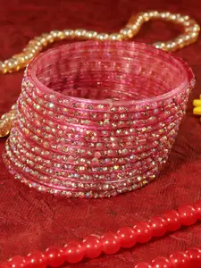 LAVAZZA Set Of 12 CZ-Studded Glass Bangles
