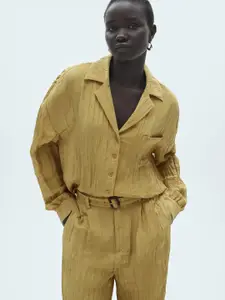 MANGO Women Crinkled Casual Shirt