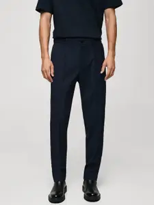 MANGO MAN Men Slim Fit Pleated Trousers